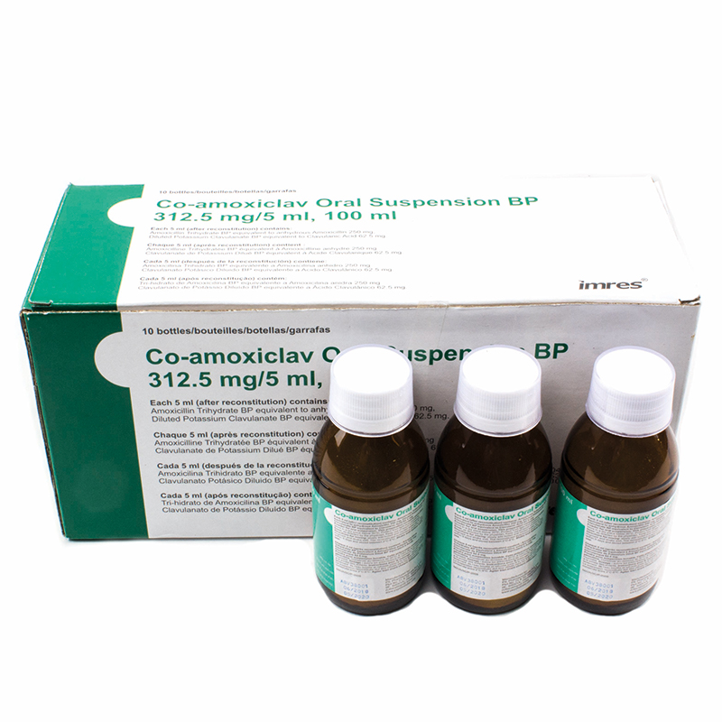 32687 amoxicillin 250 mg + clavulanic acid 62.5mg/5 ml powder for oral suspension 100 ml bottle